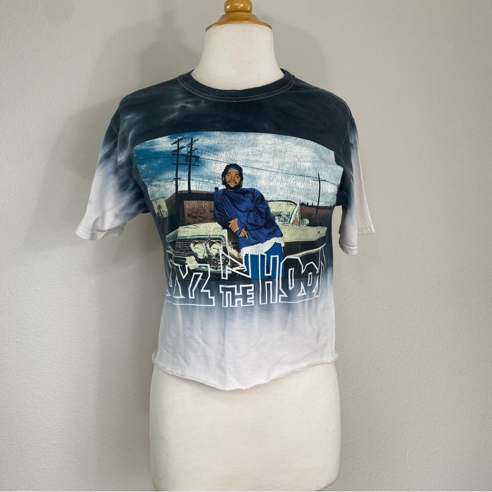 Philco's Boyz N The Hood Crew Women's Gray Tie Dye Graphic Cut T-Shirt Size S